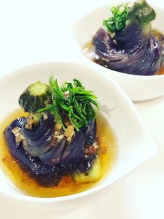 レンチンで茄子の揚げ浸し風!?茶筅茄子-レシピのメイン写真