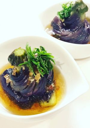 レンチンで茄子の揚げ浸し風！？茶筅茄子-レシピのメイン写真