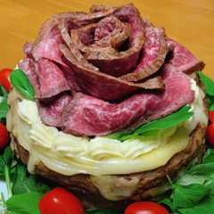 รูปของ ローストビーフの甘くない肉ケーキ！
