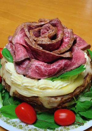 ローストビーフの甘くない肉ケーキ!-レシピのメイン写真