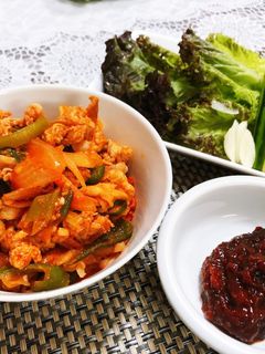韓国風豚コマと野菜のピリ辛炒め-レシピのメイン写真