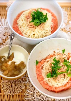 トマトと大根おろしのツナ冷やしそうめん-レシピのメイン写真