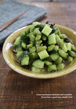枝豆ときゅうりの塩昆布オニオンマリネ-レシピのメイン写真