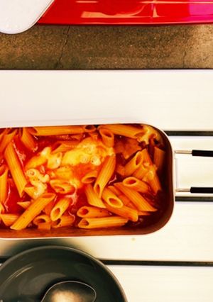 メスティンで作るトマトジュースのペンネ-レシピのメイン写真