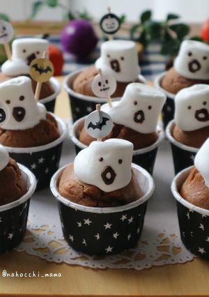 ハロウィンに☆おばけチョコマフィン-レシピのメイン写真