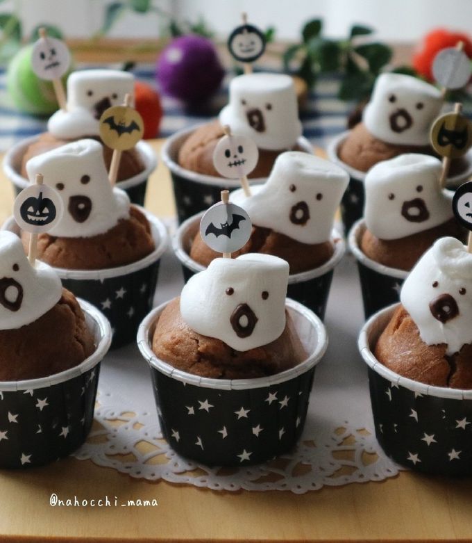 ハロウィンに☆おばけチョコマフィン by なほっちmama 【クックパッド