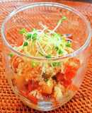 夏野菜のトマトソースのポテトクリーム