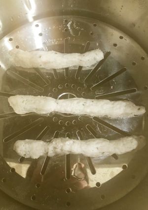 鶏と紫蘇 レモン風味のソーセージ風試作-レシピのメイン写真