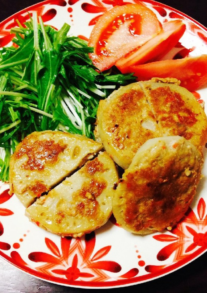 簡単☆れんこんとひき肉のはさみ焼き-レシピのメイン写真