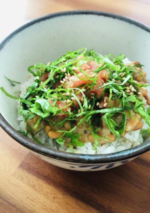 ☆簡単ランチ♪納豆明太しそご飯☆-レシピのメイン写真