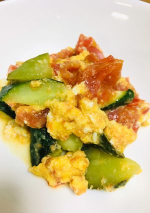 糀パウダー(中華)の夏野菜炒り卵-レシピのメイン写真