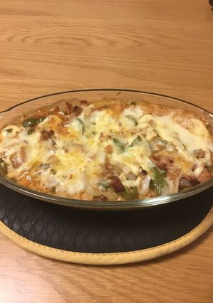 ケチャップとソースで簡単ピザ風ドリア-レシピのメイン写真