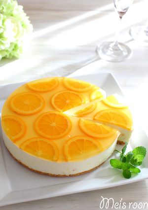 爽やか♪オレンジレアチーズムースケーキ　-レシピのメイン写真