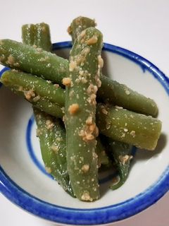 電子レンジで簡単!いんげんのごま和え-レシピのメイン写真