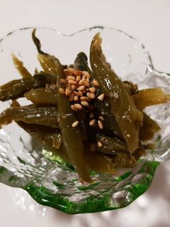 つるむらさきの茎ごま炒め-レシピのメイン写真