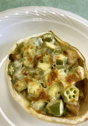なすとオクラのチーズのせ【JA福岡市】-レシピのメイン写真
