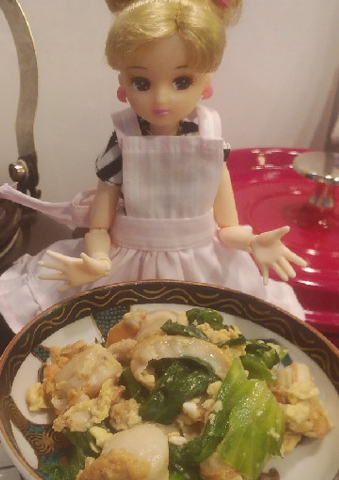 リカちゃん♡レタスとホタテの卵炒めꕤ܀*-レシピのメイン写真