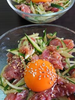 生ハム&キュウリのユッケ風-レシピのメイン写真