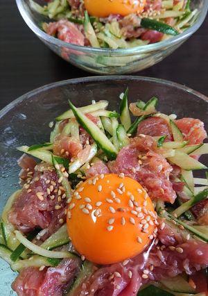 生ハム&キュウリのユッケ風-レシピのメイン写真