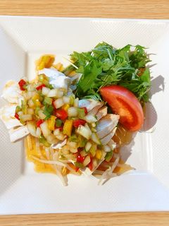 蒸し鶏と豆腐のたっぷり野菜香味ソース-レシピのメイン写真