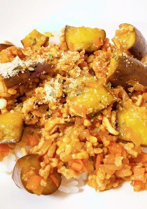 ダイエット　ナスのボロネーゼ丼-レシピのメイン写真