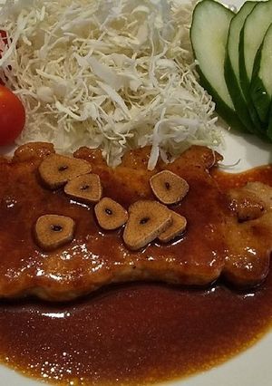 簡単比率のソースでトンテキ！-レシピのメイン写真