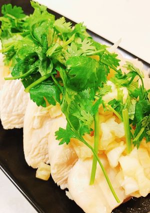 レンジで簡単♡柔らか蒸し鶏とねぎ塩だれ-レシピのメイン写真