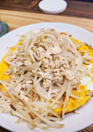 卵焼き素麺のモヤシ炒め乗せ-レシピのメイン写真