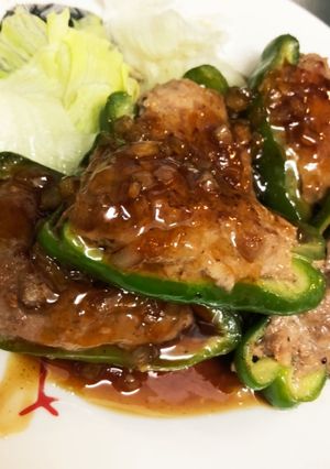 肉汁溢れる大人のピーマン肉詰め♡-レシピのメイン写真