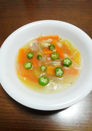 スイカの皮とオクラの中華スープ-レシピのメイン写真