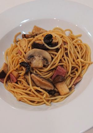 アヒージョの残りオイルできのこパスタ-レシピのメイン写真