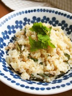 大葉香る♪豚ミンチ中華炊き込みご飯♪-レシピのメイン写真