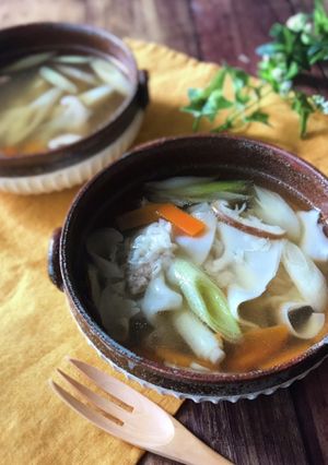 野菜たっぷり!スタミナワンタンスープ-レシピのメイン写真