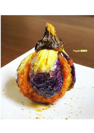 小茄子の肉団子はさみ揚げ-レシピのメイン写真