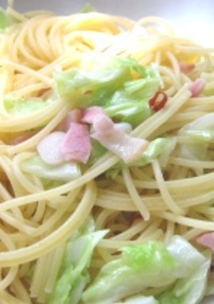 キャベツとベーコンのレンジペペロンチーノ-レシピのメイン写真