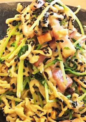 豆苗と切り干し大根のごまマヨドレッシング-レシピのメイン写真