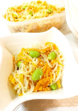 簡単副菜☆白滝にんじんの明太バター炒め-レシピのメイン写真