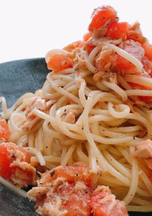 腸活♡フレッシュトマトとツナの冷製パスタ-レシピのメイン写真
