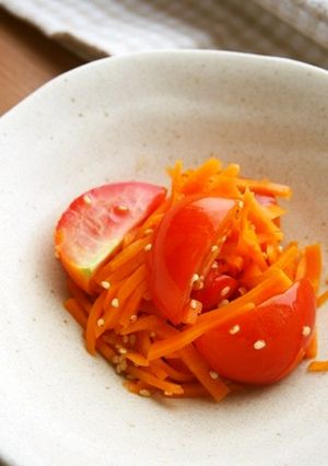 プチトマトと人参の胡麻和え♪-レシピのメイン写真