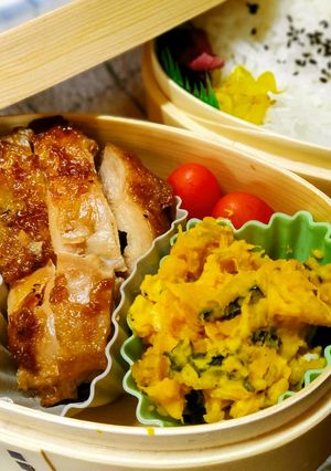 だしまろ酢でサッパリ鶏モモ焼きのお弁当-レシピのメイン写真
