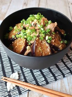 なすと豚肉の照り焼き丼-レシピのメイン写真