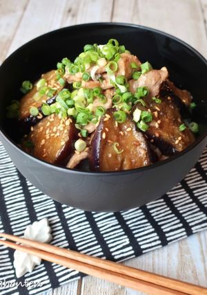 なすと豚肉の照り焼き丼-レシピのメイン写真