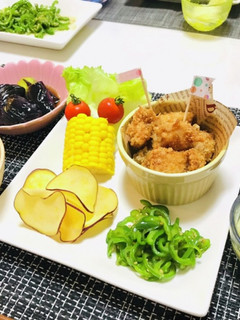 カリッと一口唐揚げ・栄養晩ご飯メニュー-レシピのメイン写真