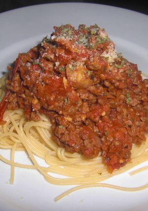 ●ガーリックミートソースパスタ-レシピのメイン写真