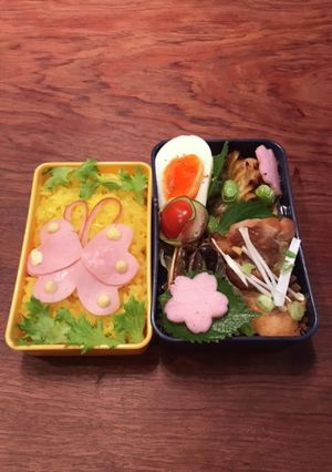 お弁当・・・137お弁当にハム蝶々-レシピのメイン写真