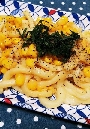味噌バターコーンうどん-レシピのメイン写真