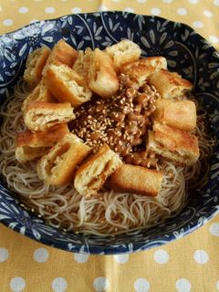 納豆・油揚げぶっかけそうめん-レシピのメイン写真
