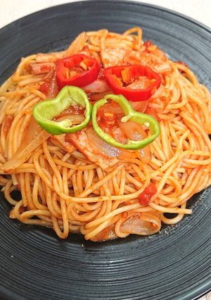 ベーコン玉ねぎトマトの激ウマスパゲッティ-レシピのメイン写真