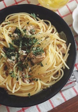 常温保存品のみ!ポリ袋♡サバ缶のパスタ-レシピのメイン写真