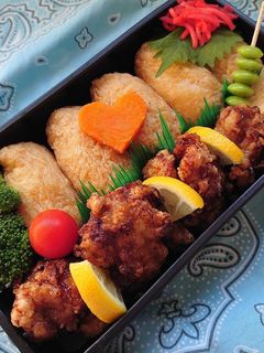 2020/9/2 お稲荷さん唐揚げ弁当-レシピのメイン写真